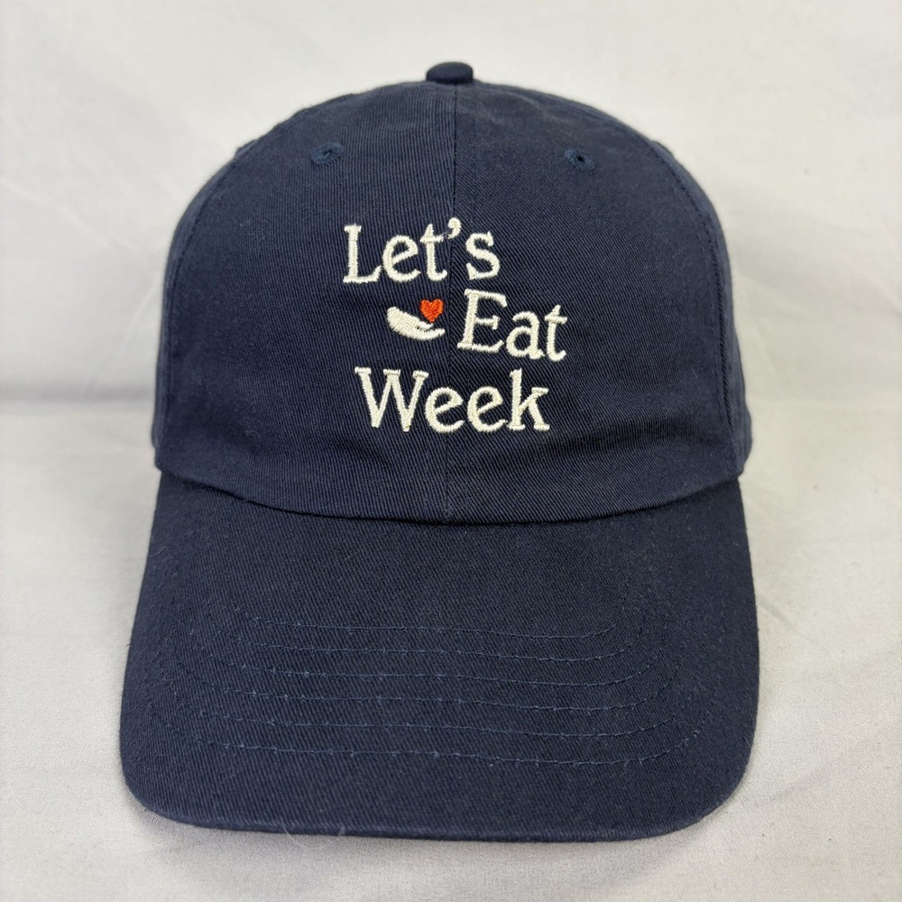 Chobani La Colombe Hat Let's Eat Week Unisex OS Navy Blue Cotton Dad Cap